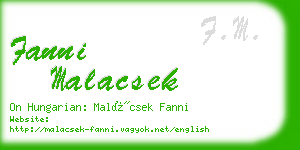 fanni malacsek business card